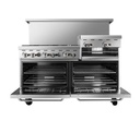 GAS RANGE 36"+ GRIDDLE 24"+BROILER - 6 BURNER W/OVEN (153CM)