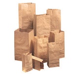BAGS FOOD SERVICE 45LBS. BROWN - PACK OF 500 EACH