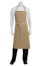 AUSTIN CHEFS BIB APRON NATURAL - EACH