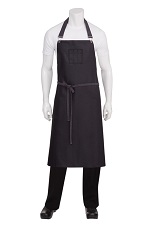 BOULDER CHEFS BIB APRON BROWN/BLACK - EACH