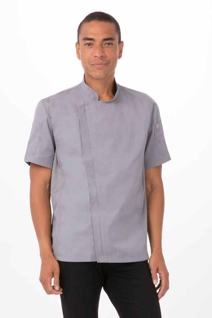 SPRINGFIELD CHEF COAT SHORT SLEEVE GREY - SIZE SMALL