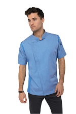 SPRINGFIELD CHEF COAT SHORT SLEEVE SKY - SIZE XSMALL