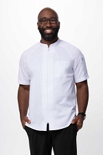 ARCADIA CHEF COAT MEN'S SHORT SLEEVE WHITE - SIZE SMALL