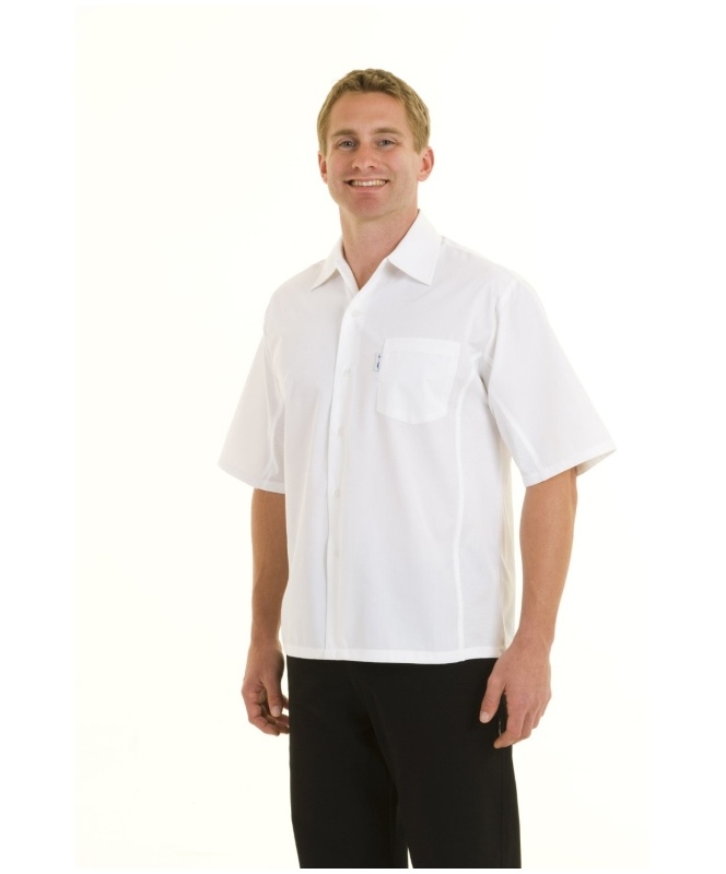  COOL VENT™ COOK SHIRT SHORT SLEEVE WHITE - SIZE SMALL