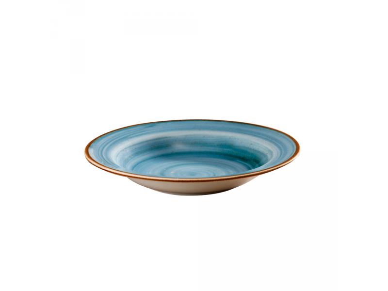 RIMMED SOUP PLATE 9" BLUE