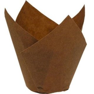 BROWN TULIP BAKING CUP 2X2inch - CASE OF 2000 EACH