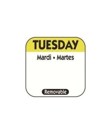 LABEL TUESDAY YELLOW 25mm/1" - ROLL OF 1000 LABELS