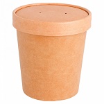 SOUP TUB 16oz KRAFT W/LID - CASE OF 10 PACK