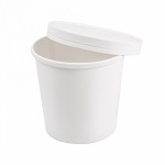 SOUP TUB 26oz WHITE W/LID - CASE OF 10 PACK