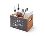 MENU/CUTLERY BOX WOOD