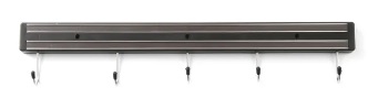 MAGNETIC KNIFE RACK 47cm WITH 5 HOOKS