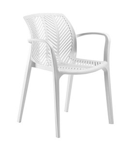 CHAIR SPYGA W/ARM, WHITE