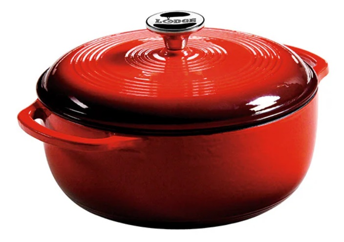 ENAMEL DUTCH OVEN 4.5 QUART RED