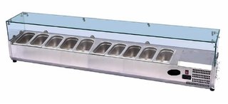 PREPARATION COOLER 2.0M, COUNTERTOP - 220V (1/4GN x 10 PANS)