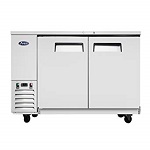 BACK BAR COOLER 59", 2 DOOR SOLID SS - 115V (17.3CFT)