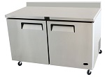 WORKTOP COOLER 60", 2 DOOR SS - 115V (17.2CFT)