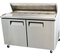 PREPARATION COOLER 60", 2 DOOR SS - 115V (17.2CFT)