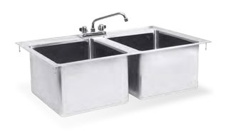 DROP-IN SINK BOWL W/ FAUCET, 2COMP (19"x25x10")