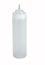 SQUEEZE BOTTLE CLEAR 12oz WIDE - PACK OF 6 EACH