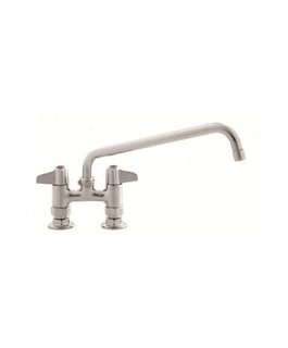 4" DECK MOUNT FAUCET - 12" SWIVEL SPOUT, CERAMIC CARTRIDGES