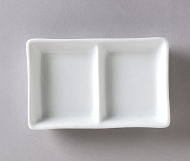 SAUCE DISH 2 COMPARTMENT - EACH