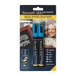 SECURIT LIQUID CHALK MARKER POINT 2-6MM BLUE - PACK OF 2 EACH