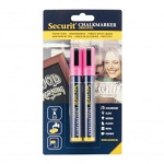 SECURIT LIQUID CHALK MARKER POINT 2-6MM PINK - PACK OF 2 EACH
