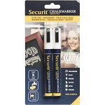 SECURIT LIQUID CHALK MARKER POINT 2-6MM WHITE - PACK OF 2 EACH