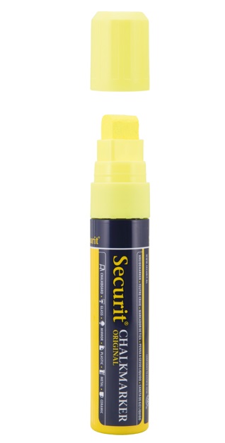 SECURIT LIQUID CHALK MARKER POINT 7-15MM YELLOW - EACH