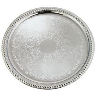 SERVING TRAY ROUND CHROME 14''