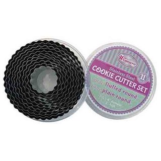 COOKIE CUTTER SET S/S 11PCS ROUND & FLUTED
