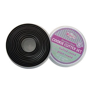 COOKIE CUTTER SET S/S 11PCS ROUND & PLAIN