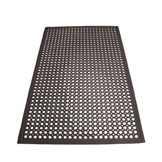 RUBBER FLOOR MAT 3'X5' BLACK 1/2" THICK