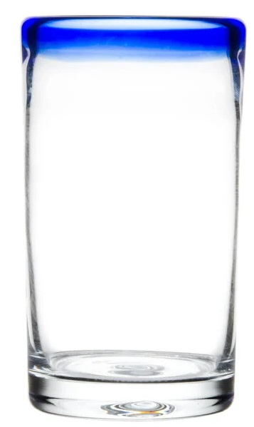 ARUBA COOLER GLASS 16oz WITH COBALT BLUE RIM TBD - CASE OF 1 DOZEN