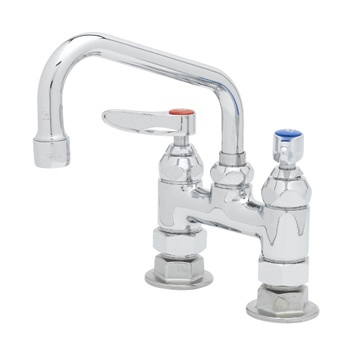 4" DECK MOUNT FAUCET - 6" SWIVEL SPOUT, COMPRESSION CARTRIDGES