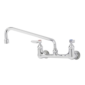 8" WALL MOUNT FAUCET - 12" SWIVEL SPOUT, COMPRESSION CARTRIDGES