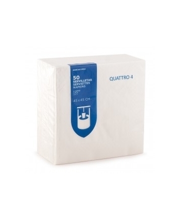 QUATTRO NAPKIN 4PLY WHITE - PACK 0F 50 EACH