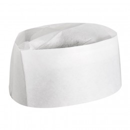 ROUND WHITE BUTCHER CAP - CASE OF 10 PACK