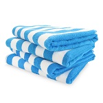 BEACH TOWEL STRIPED WHITE/BLUE - EACH 