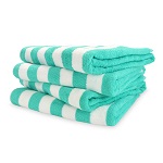 BEACH TOWEL STRIPED WHITE/GREEN - EACH 