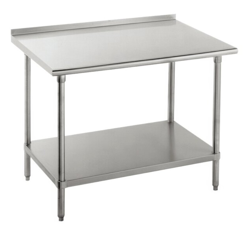 WORK TABLE W/UNDERSHELF+BACKSPLASH, 30"x24" - SS TOP TBD 