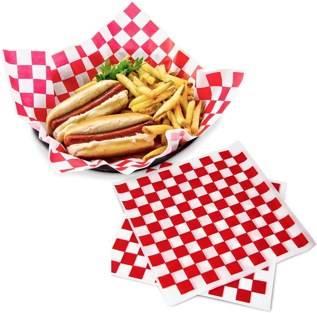 SANDWICH WRAP RED&WHITE CHECK - PACK OF 1000 EACH 