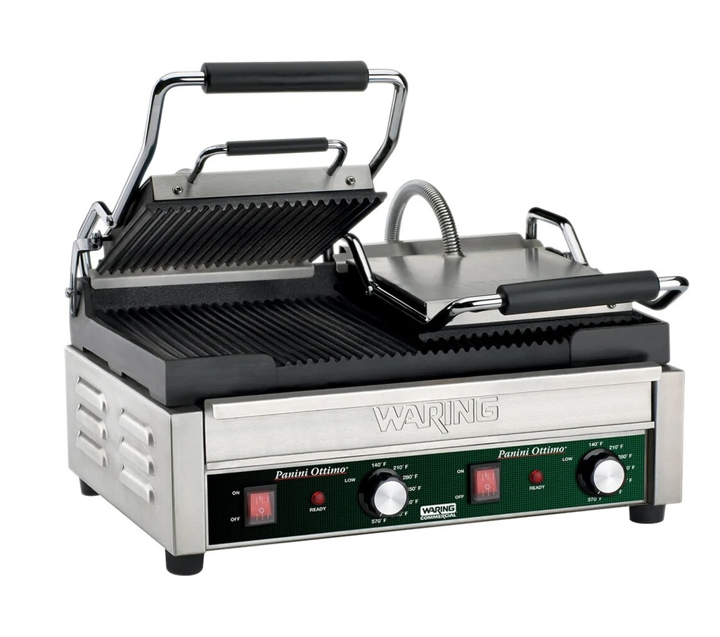 PANINI GRILL, GROOVED PLATES DUAL - 240V