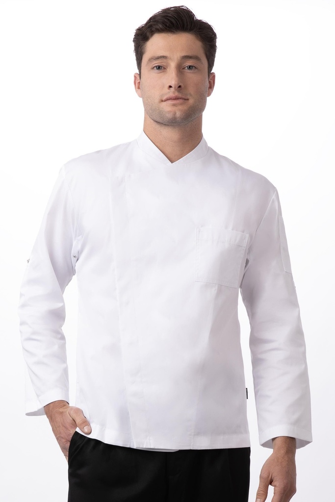 MENUIRE CHEF COAT LONG SLEEVES WHITE - SIZE SMALL/32-34