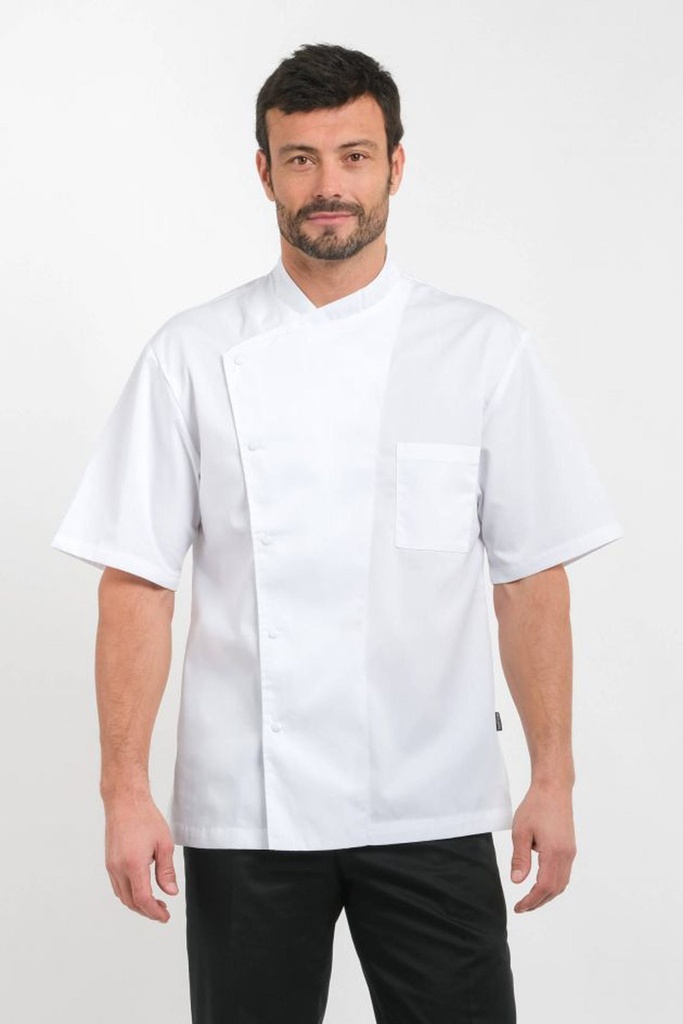 JULIUS CHEF COAT SHORT SLEEVES WHITE - SIZE LARGE/40 