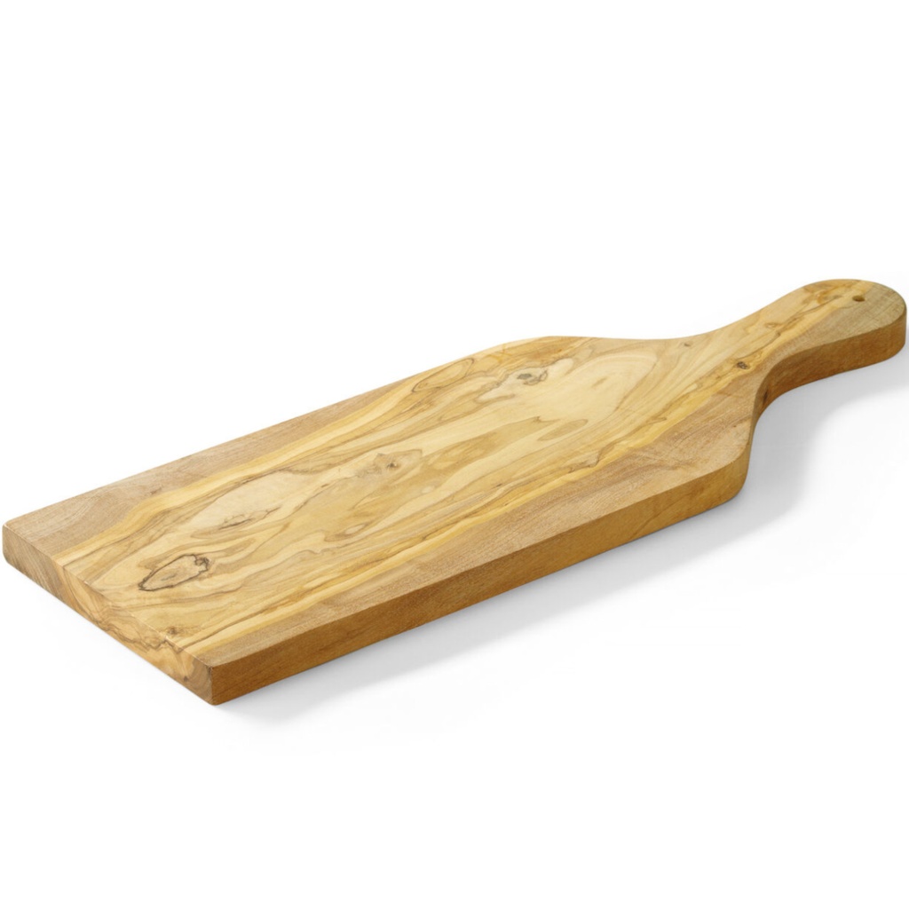 CHEESE BOARD WITH HANDLE OLIVE WOOD 40X14X2CM 