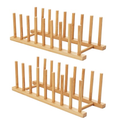 PLATE HOLDER W/ 8 SLOTS, NATURAL TBD - SET of 2EA