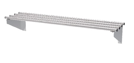 48" SS PIPE WALLSHELF