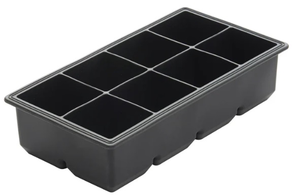 ICE CUBE TRAY 8X2" CUBES BLACK - EACH