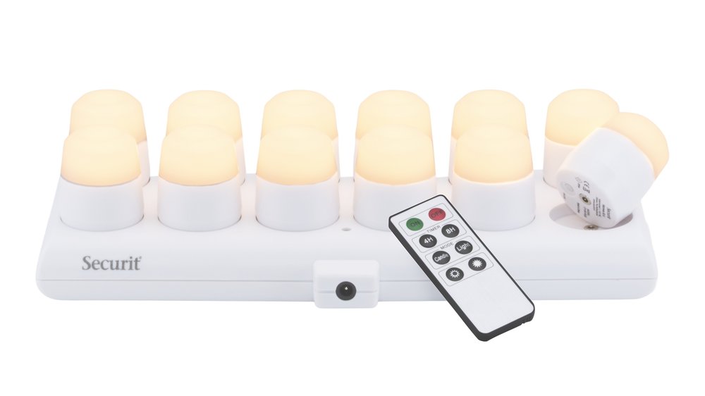 RECHARGEABLE TEA LIGHT SET OF 12 LAMPS WARM WHITE - EACH